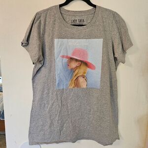 VGUC Lady Gaga Joanne Tour Shirt Crop Cotton Grey Fitted Women 3Xlarge